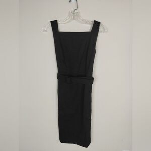 Of/Mercer Black Sheath Dress with Square Neckline and Belt NWT High quality